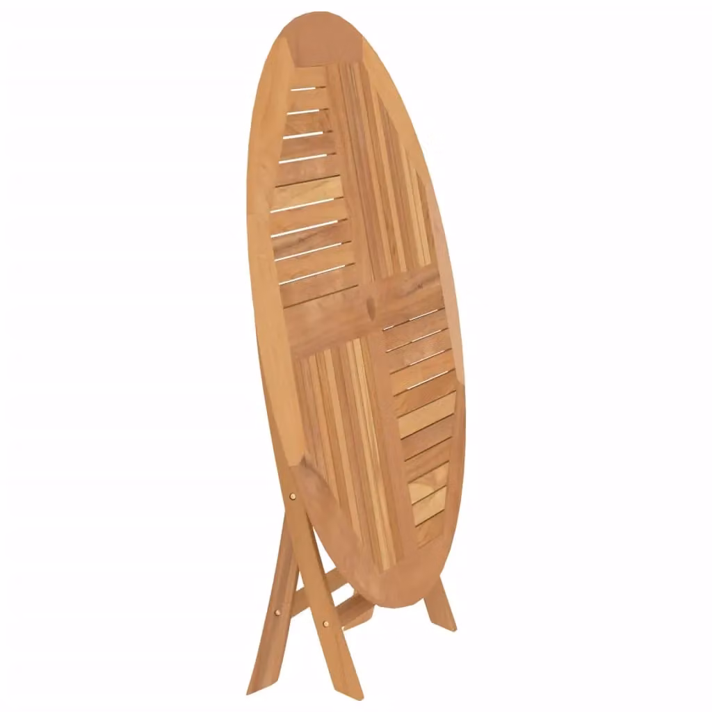 Berkfield Home Folding Garden Table in Brown Solid Teak Wood, Diameter: 120 cm, Height: 75 cm – 2