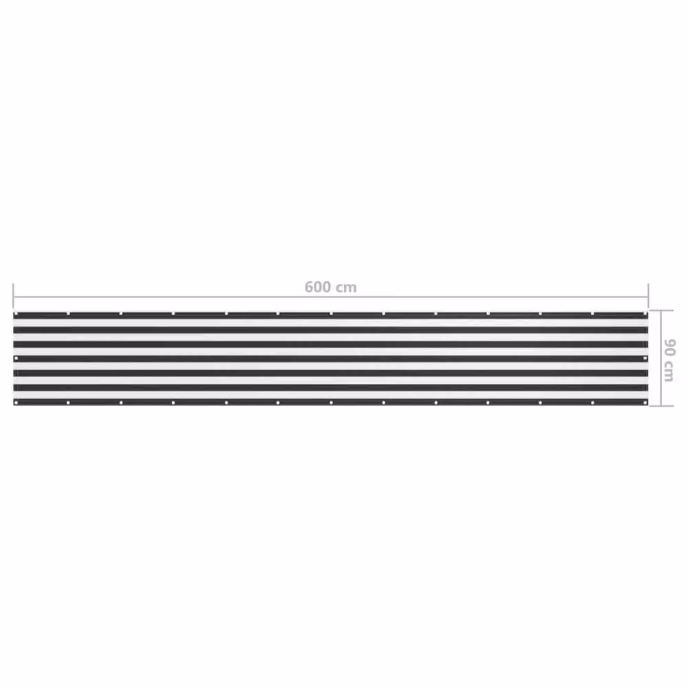 Berkfield Home Modern Balcony Screen in Anthracite and White Oxford Fabric, W: 90 cm, L: 600 cm – 3