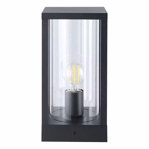Eglo Cascinetta Black Pedestal Floor Lamp with Transparent Glass Cylinder for Garden and Terrace – 2
