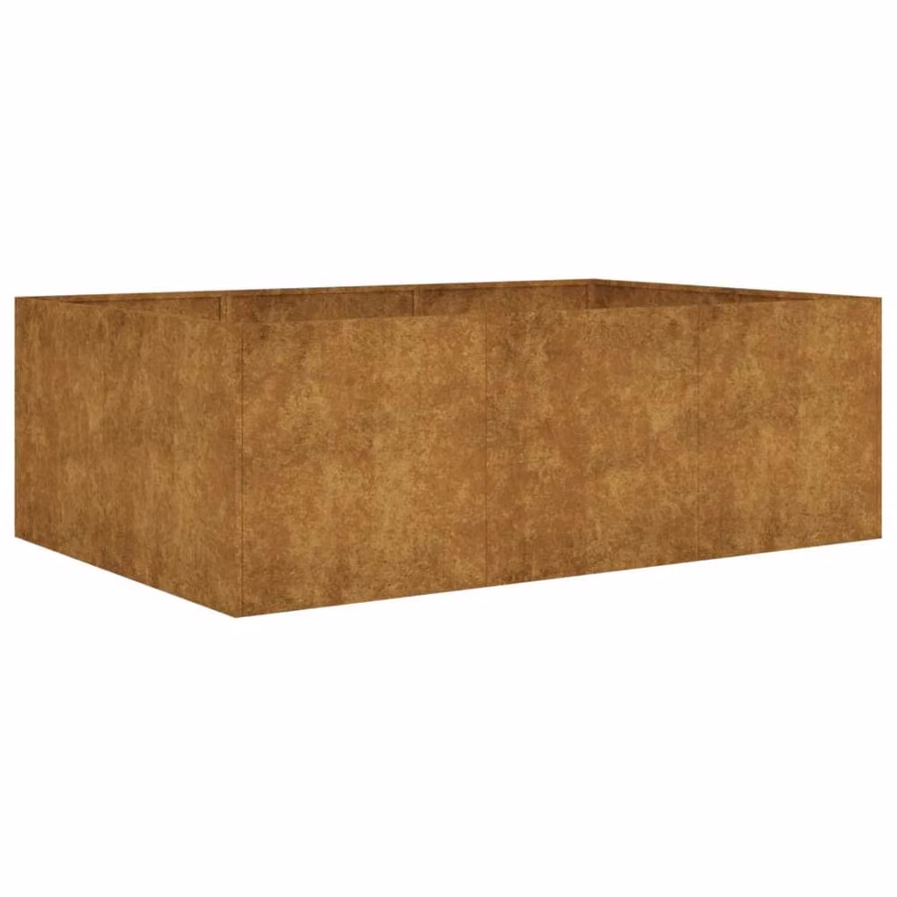 Berkfield Home Garden Corten Steel Raised Bed in Brown, W/D/H: 120 x 80 x 40 cm – 2