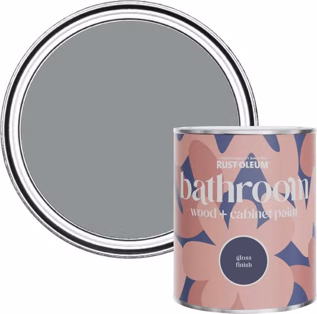 Rust-Oleum Gloss Bathroom Wood Cabinet Paint in Mid-Anthracite Grey, 750ml