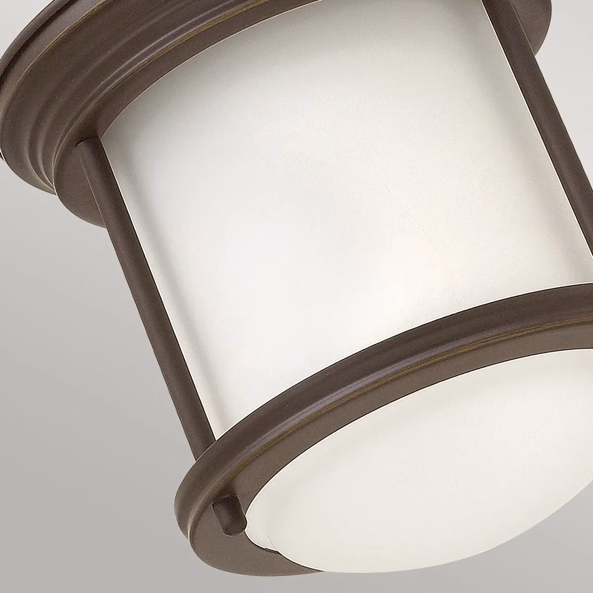 Hinkley Hadrian 1 Light Flush Mount Ceiling Light in Oil Rubbed Bronze with Opal Glass, IP44 Rated – 2