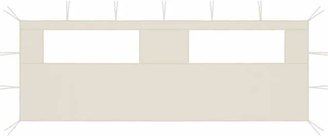 Berkfield Home Gazebo Sidewall with Windows, Beige, W: 600 cm, D: 200 cm, H: 200 cm