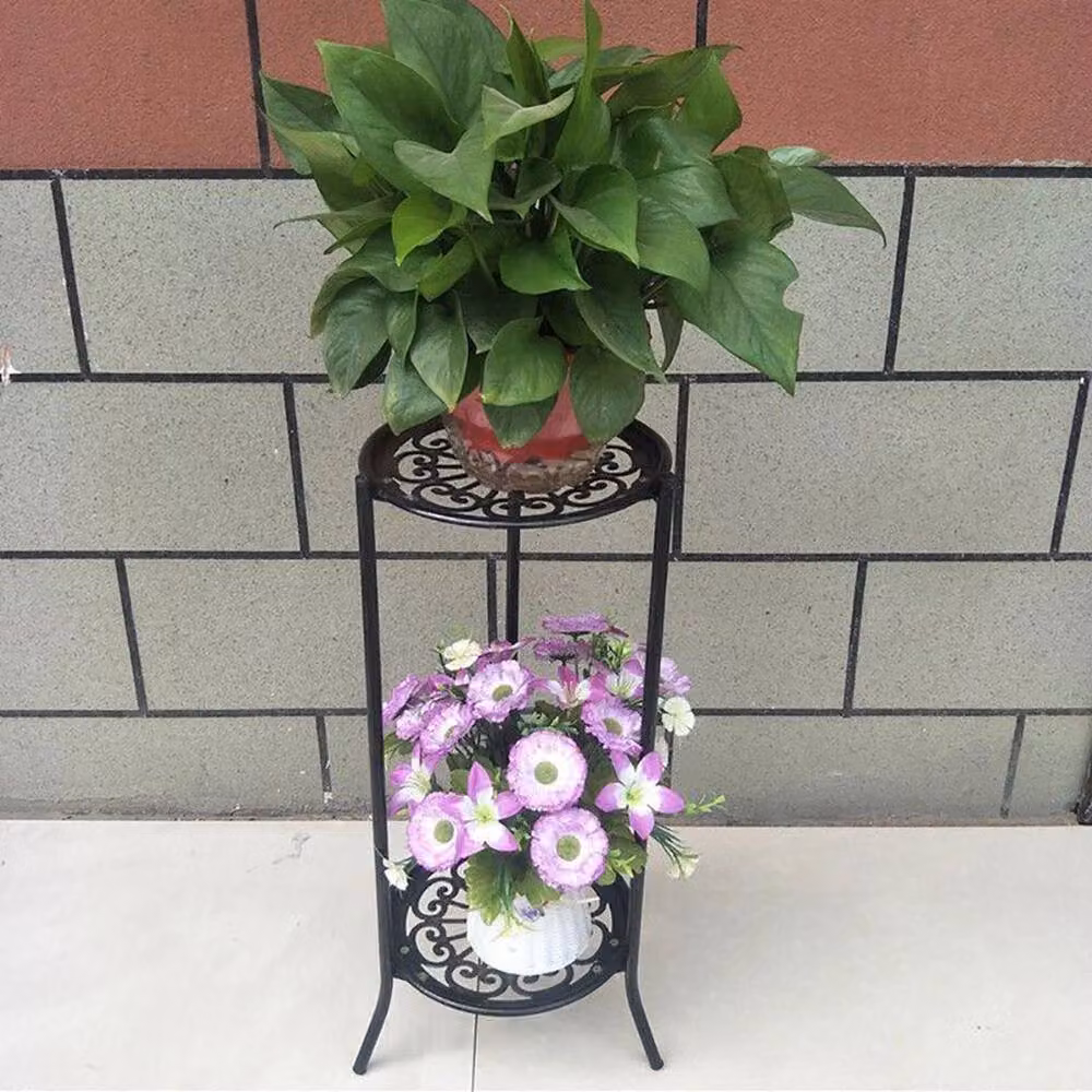 FLAVORA Modern Metal Flower Pot Rack and Plant Display Stand in Matt Black, W: 100 cm, D: 15 cm – 3
