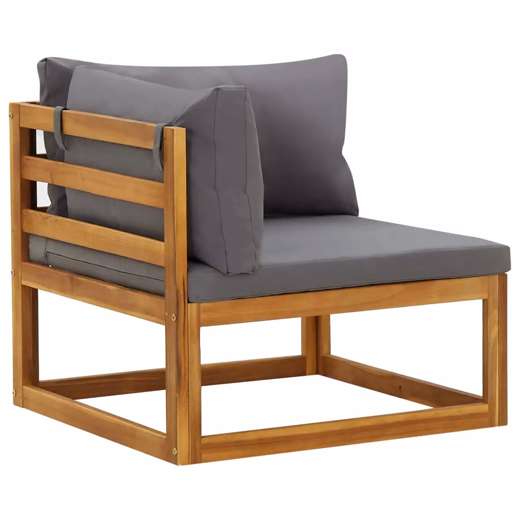Berkfield Home 2-Piece Sectional Corner Sofa Set with Cushions in Grey Acacia Wood – 2
