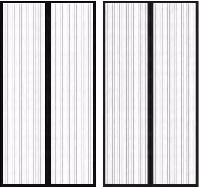 Berkfield Home Magnetic Insect Door Curtain, 2 Pack, Black, W: 100 cm, H: 210 cm