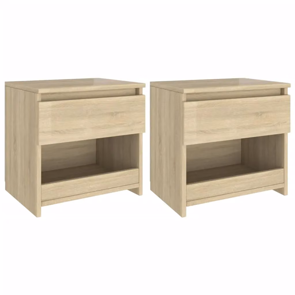 Berkfield Home Set of 2 Sonoma Oak Bedside Cabinets in Brown, W/D/H: 40 x 30 x 39 cm – 2