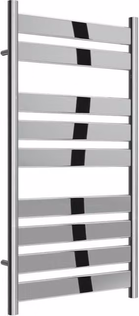 Bathroom Kingdom Carpi Chrome Designer Flat Panel Heated Towel Rail, Silver, W: 50 cm, H: 95 cm
