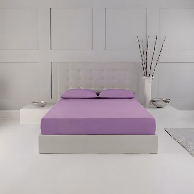 Home Sweet Home UK Snug City Polycotton Fitted Sheet, Purple, Small Double, Depth: 25 cm