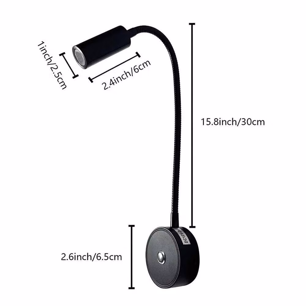 NESTLUNE 12V LED Dimmable Touch Control Interior Spot Light in Black for Camper Van, Boat or Caravan – 2