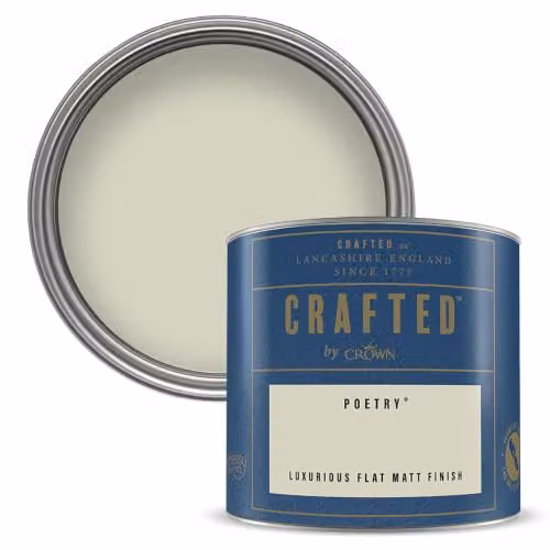 Crown Crafted Poetry Matt Emulsion Paint Tester Sample, Green and Beige, 125ml – 1