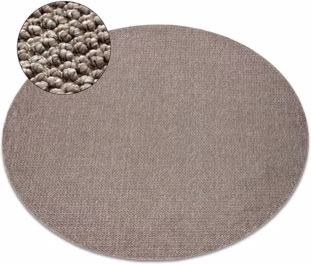 RugsX Casablanca Loop Round Rug in Brown, Diameter: 150 cm