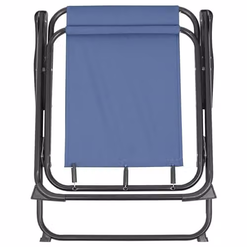 Harbour Housewares Pack of 2 Folding Metal Beach Chairs with Armrests in Navy Blue – 3