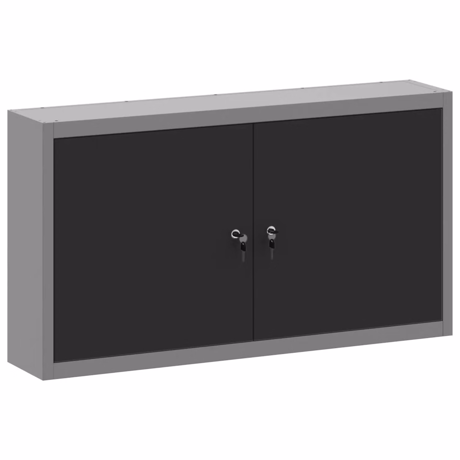 Berkfield Home Wall-Mounted Tool Cabinet in Black Metal with Internal Shelves, W: 100 cm, D: 20 cm, H: 55 cm – 2