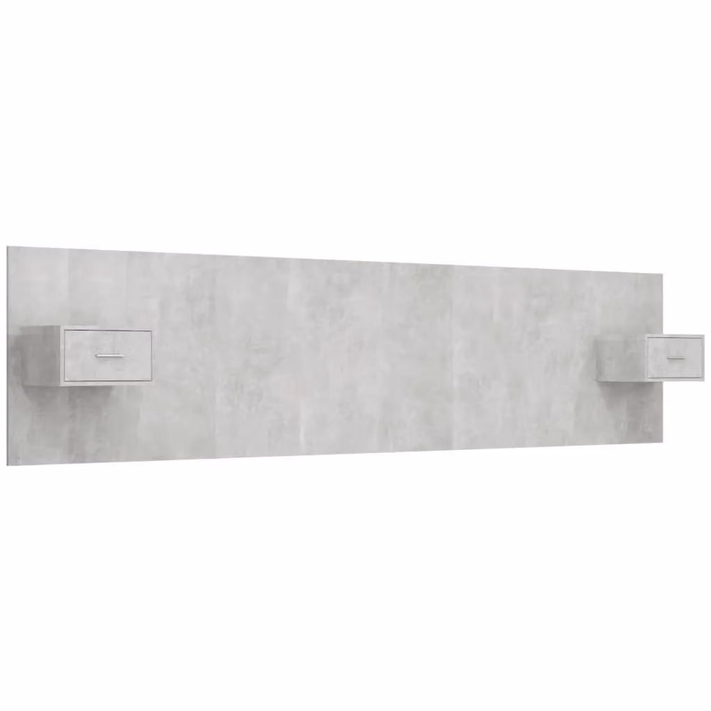 Berkfield Home Bed Headboard with Integrated Nightstands and Side Compartments in Concrete Grey Engineered Wood – 2