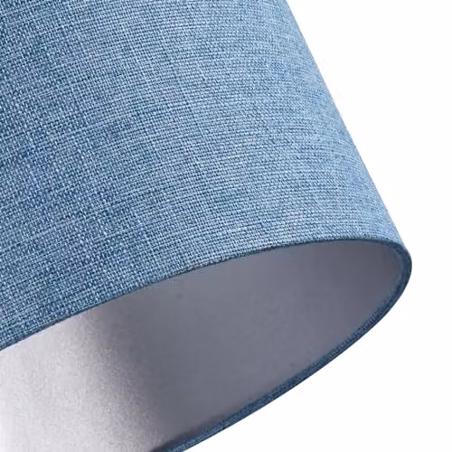 Happy Homewares Blue Linen Fabric Drum Lampshade with Metal Frame, Diameter: 30 cm – 2