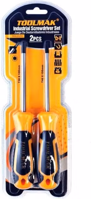 Toolmak Manual Screwdriver Set, 2 Pack, Orange and Black