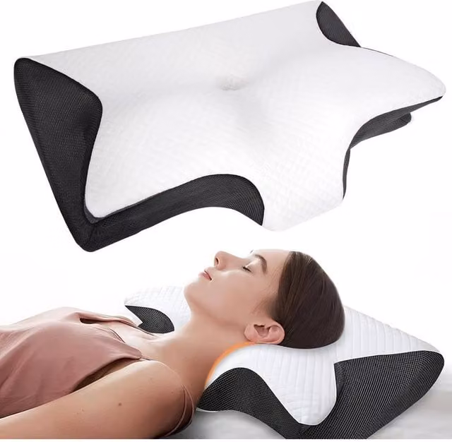 PAWNORA Ergonomic Memory Foam Pillow in White