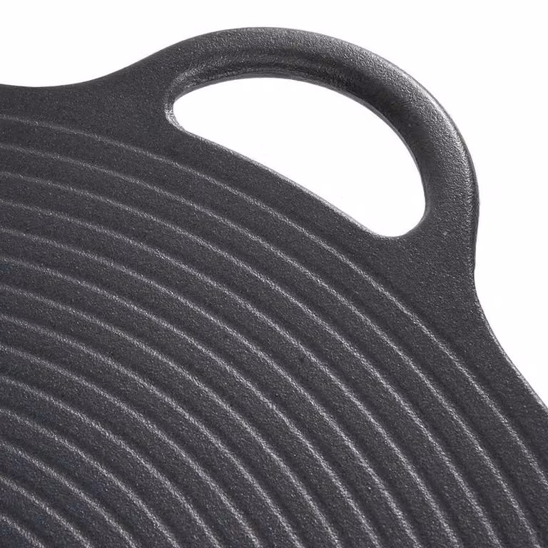 NESTLUNE Non Stick Cast Iron Griddle Pan Skillet in Black, W: 43 cm, D: 35 cm, H: 2.5 cm