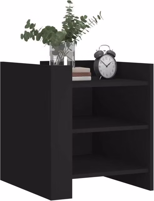 Berkfield Home Decorative Bedside Cabinet in Black, W/D/H: 45 x 50 x 50 cm – 1