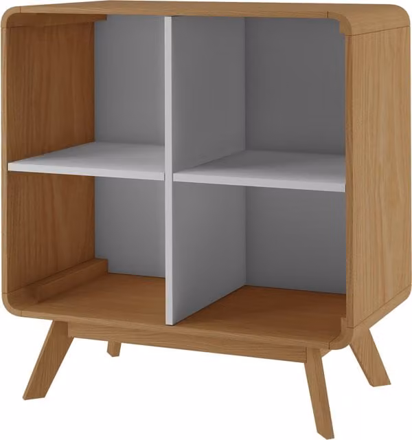 Dorel Cassie 4-Unit Bookcase in Oak White, White