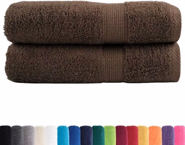 Berkfield Home SOLUND Premium Cotton Terry Hand Towels, Brown, 2 Pack, W: 50 cm, L: 100 cm, 600gsm