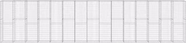 Berkfield Home Durable Galvanised Steel Gabion Wall with Covers in Silver, W/D/H: 900 x 50 x 200 cm