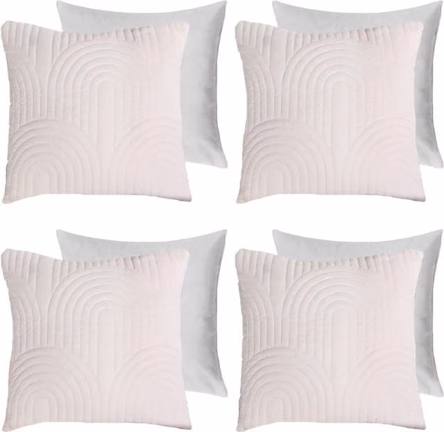 Pack of 4 Arches Pinsonic Filled Square Cushions in Multicolour, Yellow and White