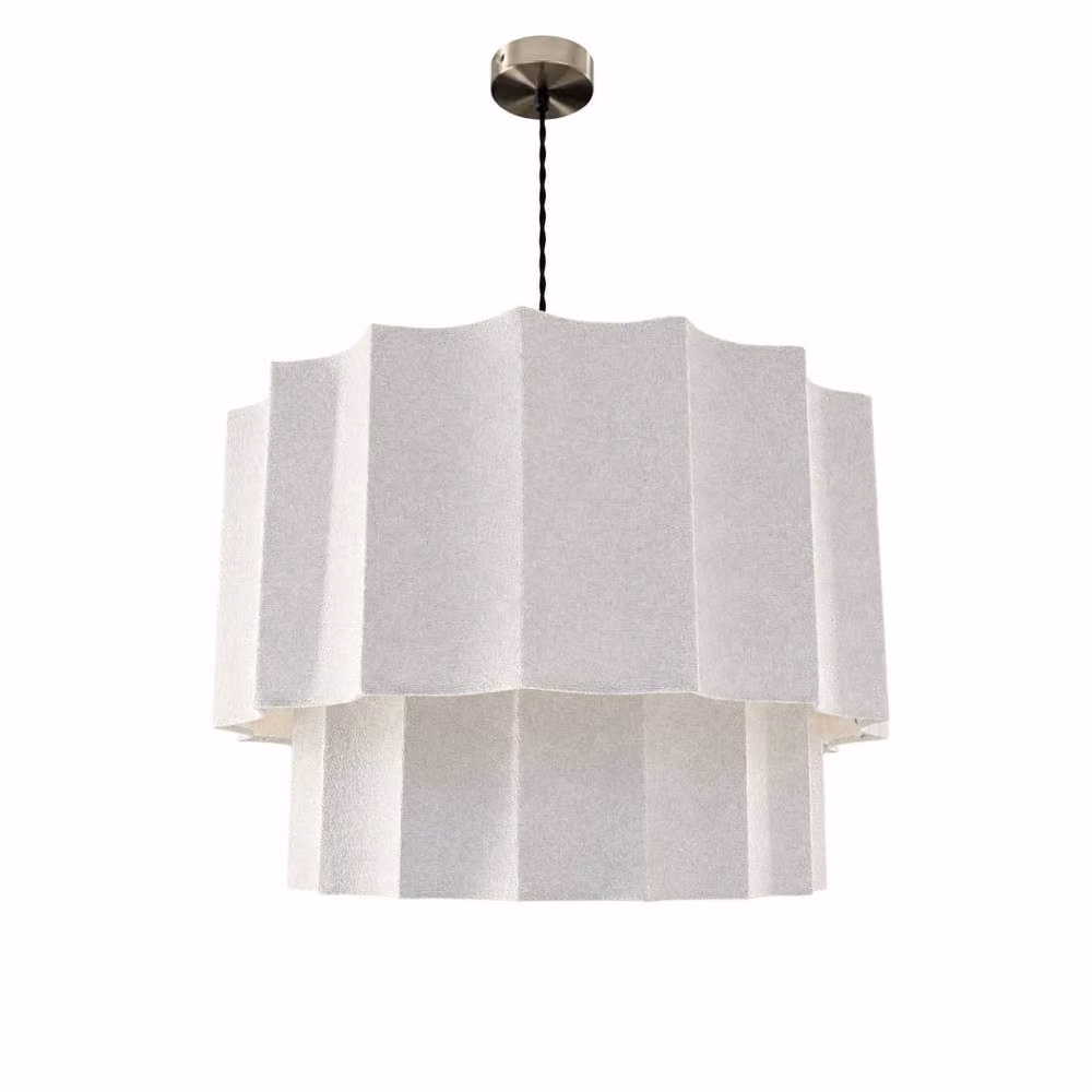 CGC Lighting Catalina Two Tier Inverted Scallop Lampshade in Cream Fine Linen – 2
