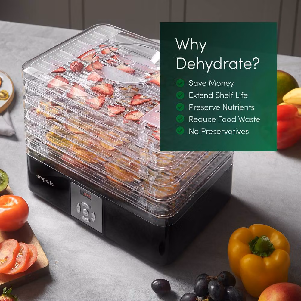 Emperial 6 Tier Food Dehydrator with Digital Display and Timer Control, Black – 7