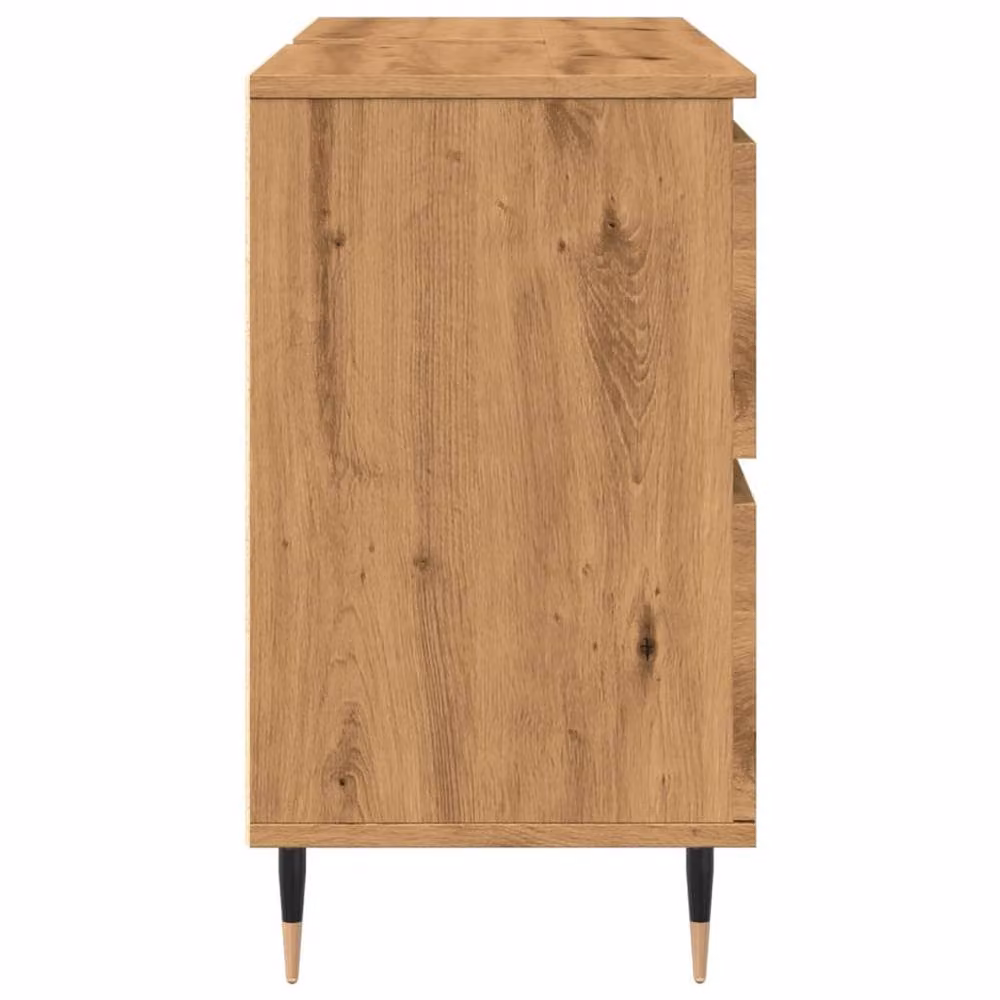 Berkfield Home Artisan Oak Bathroom Cabinet in Brown, W: 80 cm, D: 33 cm, H: 60 cm – 4