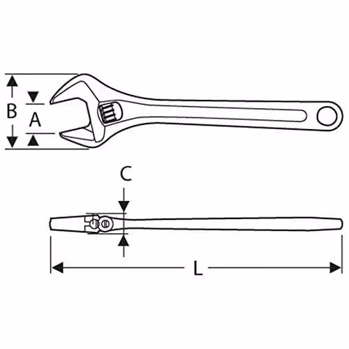 Britool E187366B Adjustable Wrench, Silver, 150 mm