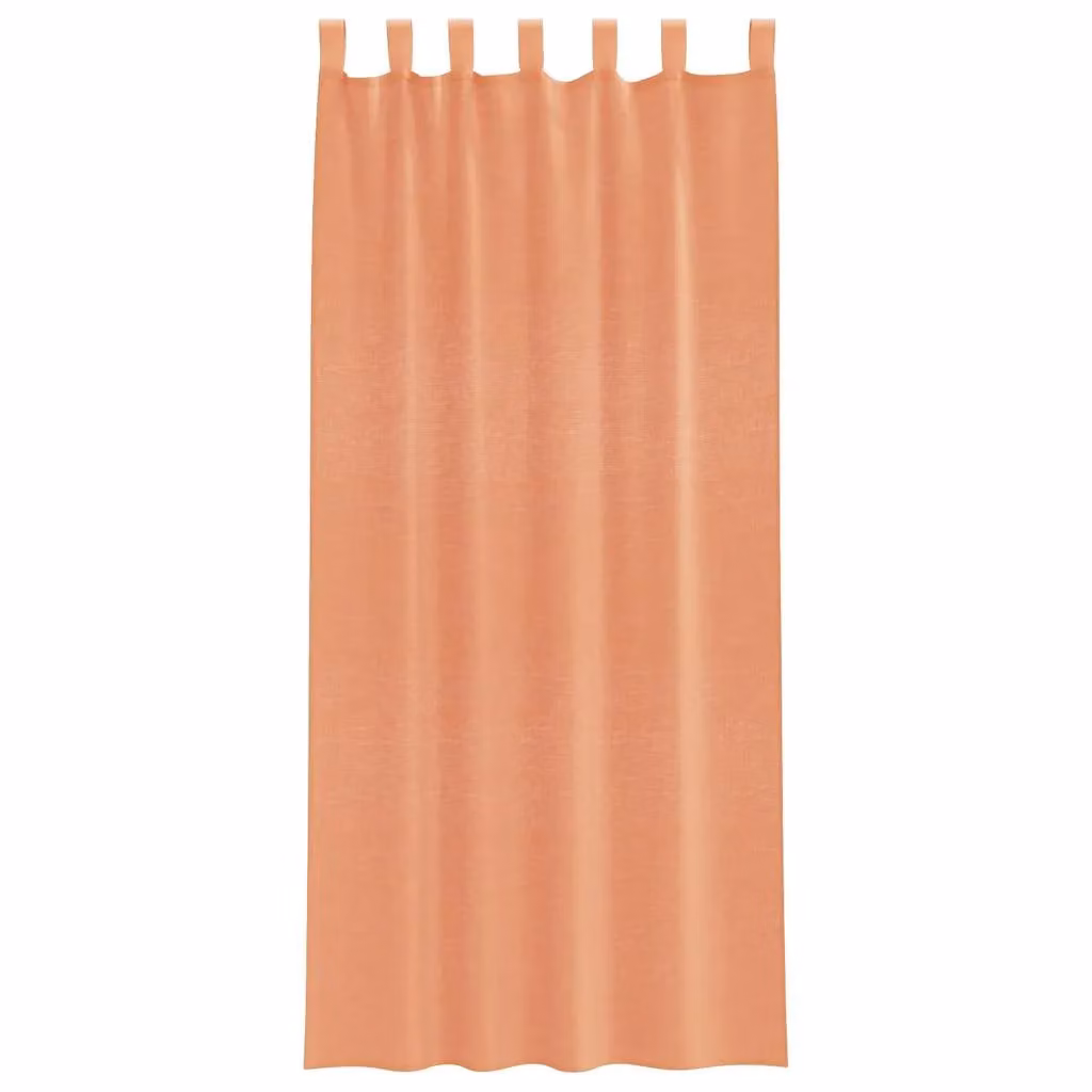 Berkfield Home Voile Fabric Panel Curtains with Tabs, 2 Pack, Brown/Orange, W: 140 cm, H: 225 cm – 2