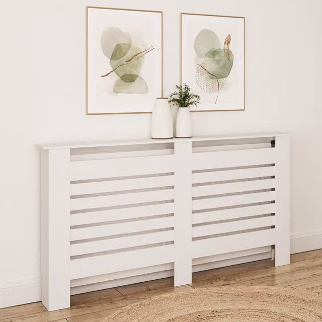 GFW Cleo Radiator Cover in White, Width: 152 cm