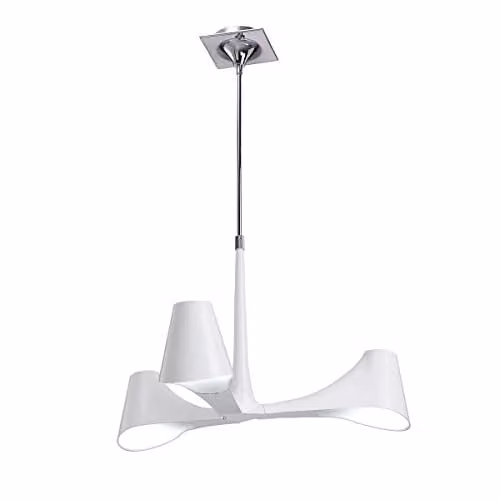 Netlighting Ora Telescopic Semi Flush Ceiling Light in Gloss White and Chrome with 3 x E27 Sockets