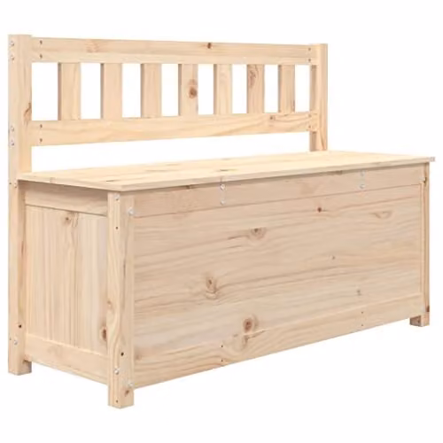 vidaXL Solid Wood Pine Bench in Black, W/D/H: 110 x 41 x 76.5 cm – 1