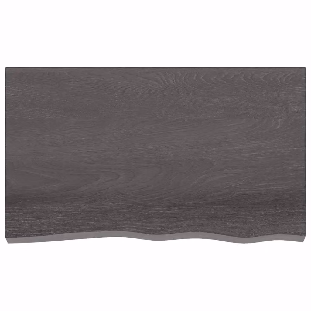 Berkfield Home Table Top Dark Grey Treated Solid Wood Oak W/D/H: 100 x 60 x 2-4 cm – 2