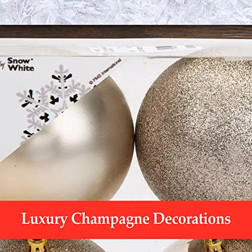 VFM Gold Round Christmas Tree Baubles, 4 Pack – 5