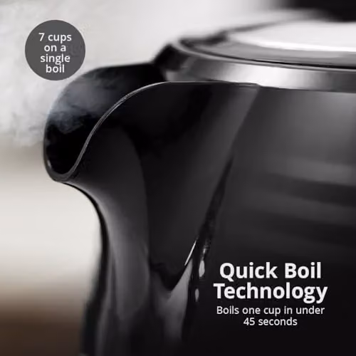 Swan Wave Cordless Plastic Kettle, 1.7 l, Black, with Auto Shut-Off and Limescale Filter – 3
