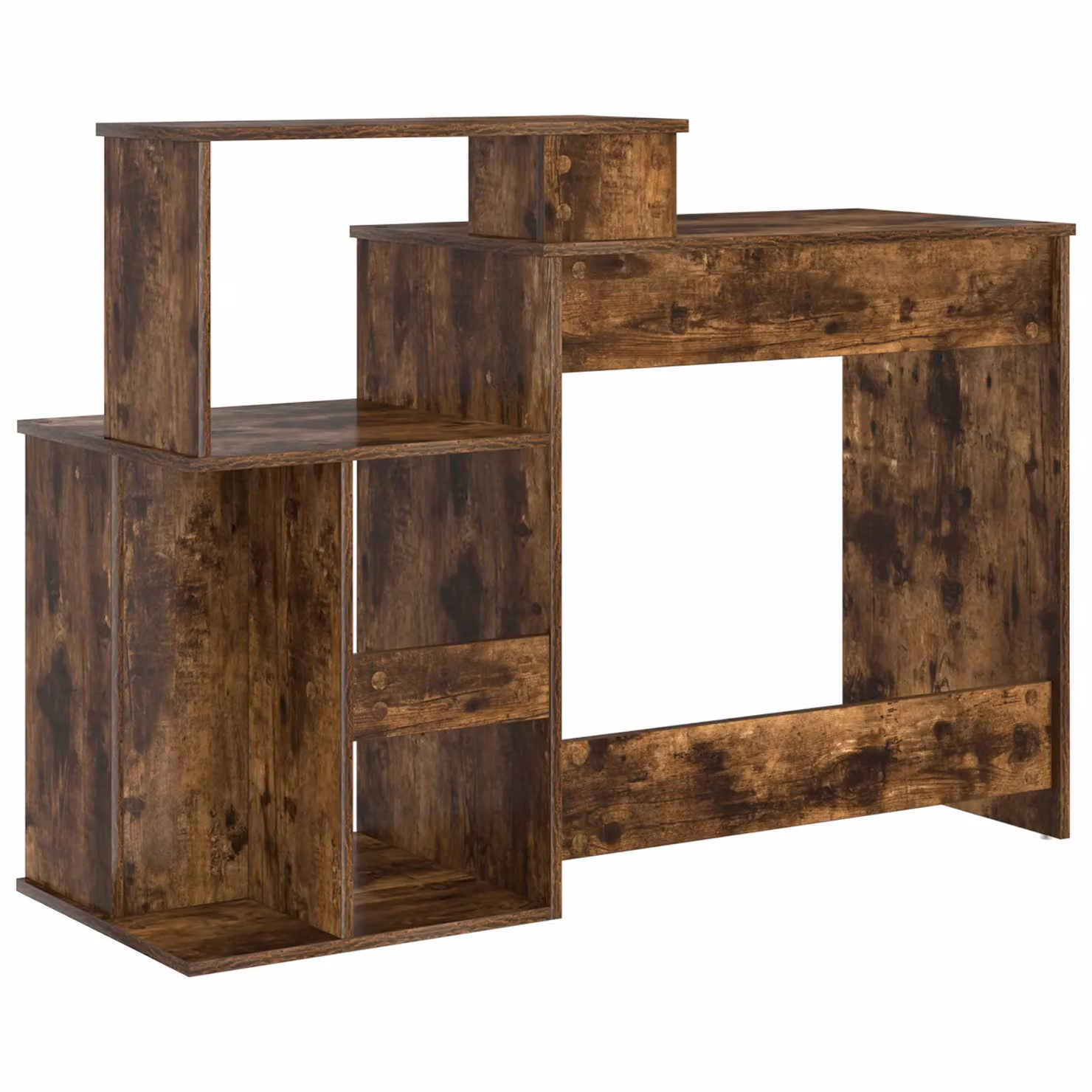 Berkfield Modern Writing Desk with Storage in Smoked Oak Brown, W/D/H: 120.5 x 44 x 88.5 cm – 3