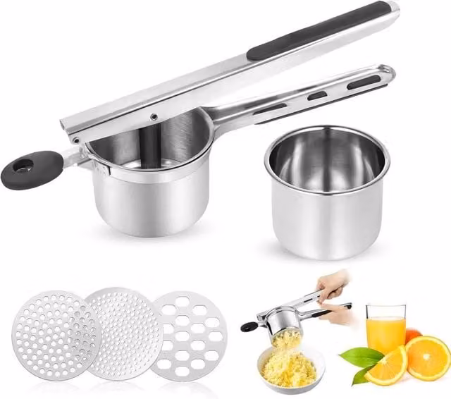SPETLEK Heavy Duty Stainless Steel Potato Ricer and Puree Press Maker in Silver – 1