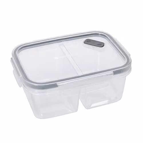 MasterClass Transparent Snap Divided Lunch Box with Compartments and Leakproof Lid – 1