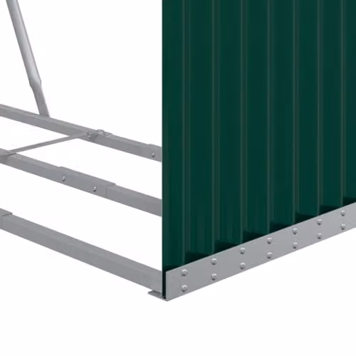 vidaXL Green Galvanised Steel Log Holder W/D/H: 120 x 45 x 210 cm – 3
