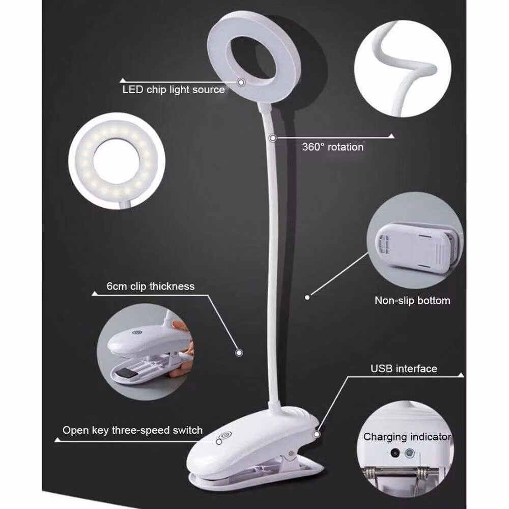 NESTLUNE 18 LED USB Clip On Flexible Desk Light in White – 2