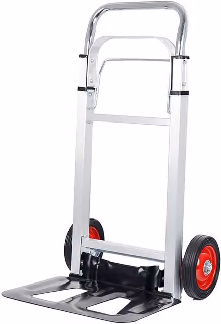 Xample Heavy Duty Folding Hand Truck Barrow Cart with 90kg Load Capacity in Silver