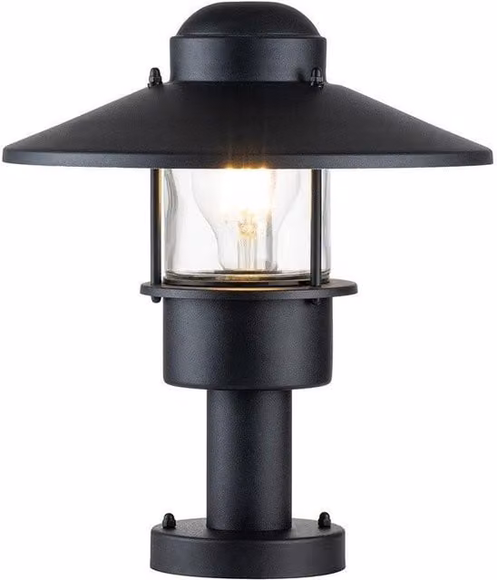 Netlighting Klampenborg Black Outdoor Pedestal Lantern IP44 – 1