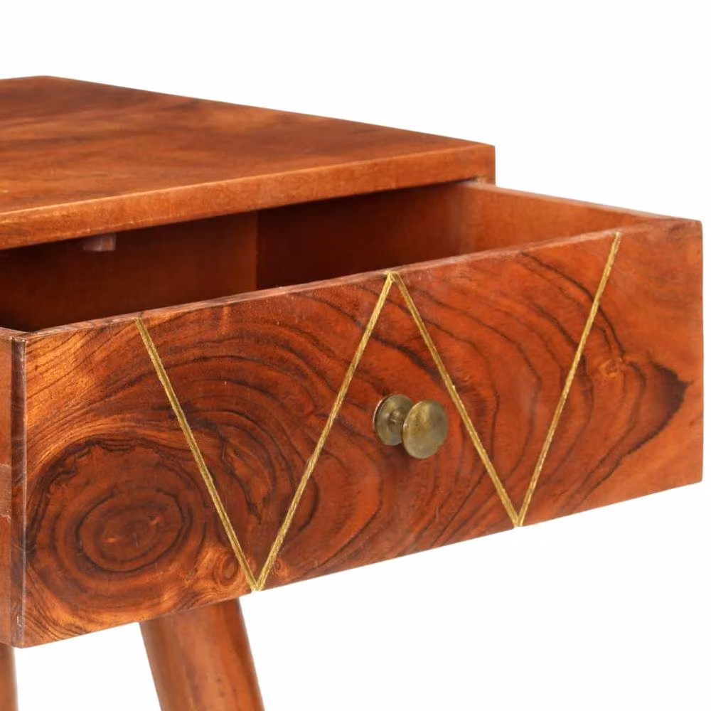 Berkfield Home Rustic Brown Solid Acacia Wood Console Table W/D/H: 90 x 35 x 76 cm – 2