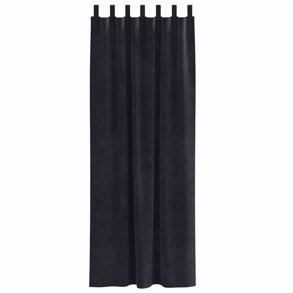 Berkfield Home Blackout Velvet Curtains with Hanging Loops, 2 Pack, Black – 4