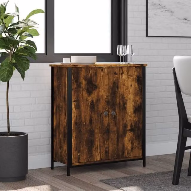 Berkfield Home Smoked Oak Sideboard in Brown, W/D/H: 70 x 30 x 80 cm – 1