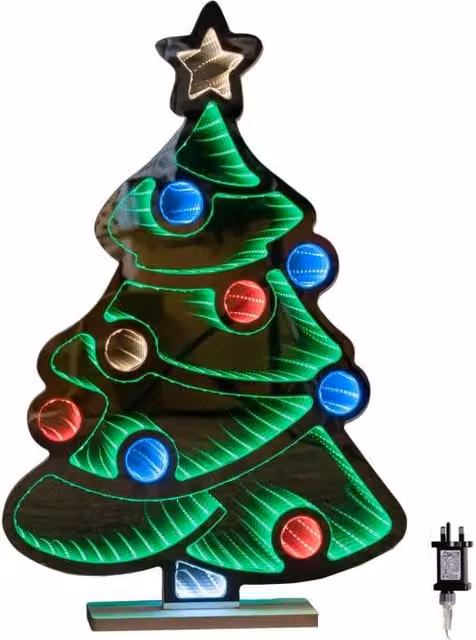 Samuel Alexander Multi-Coloured LED Light Up Tree Infinity Tabletop Christmas Decoration, Height: 60 cm – 1